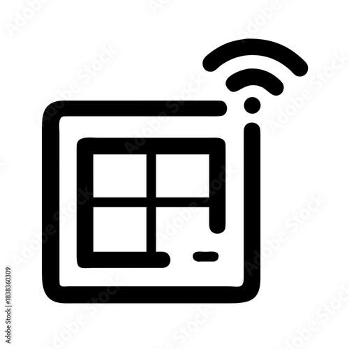 Smart Window Glass IoT Automation Energy Building Architecture icon set