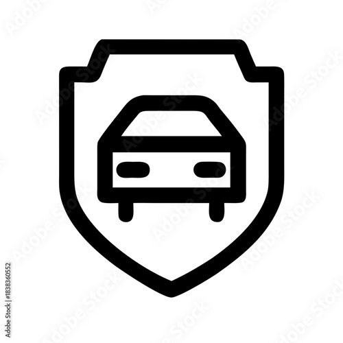 Vehicle Shield Security Protection Safety Automotive Defense icon set