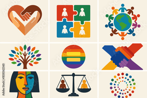 Diversity, Inclusion and Equality Illustration Set