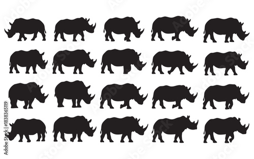 Collection of rhino silhouettes