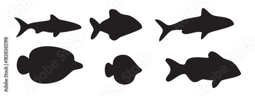 Collection of fish silhouettes