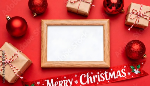 christmas greeting card with christmas decorations