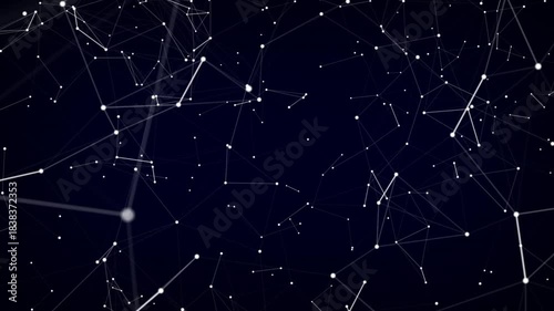 Futuristic glowing data network in dark digital space