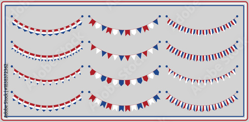 Netherlands Flag Bunting Banner Set - Dutch National Colors Garland Vector Collection