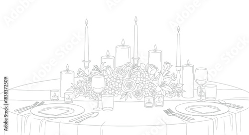 Elegant table setting with candles and floral arrangement for a special occasion