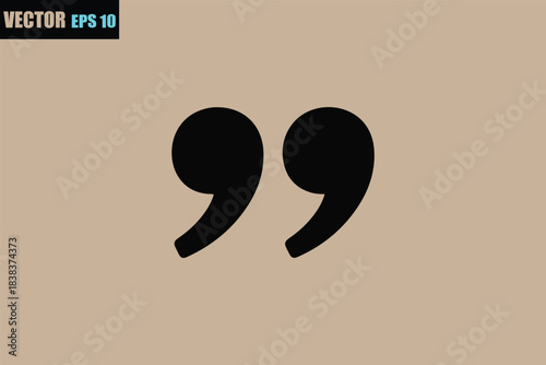 Bold black quotation marks centered on a textured light brown background symbolizing speech dialogue or important text
