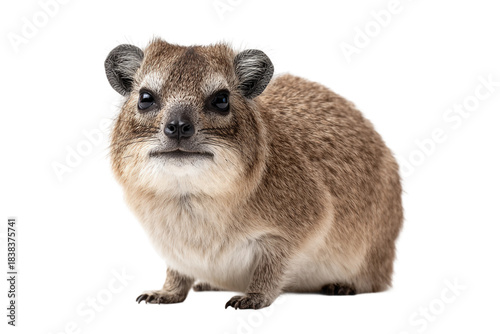 Wild rock hyrax close-up illustration isolated on transparent background