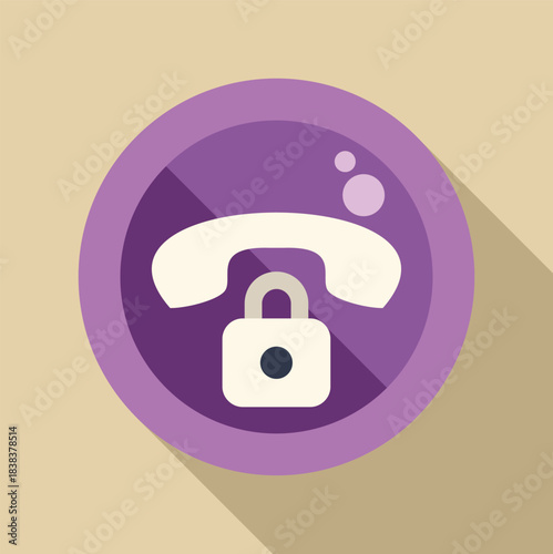 Phone icon with a padlock representing secure and private communication through encryption
