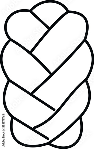 Braided hair texture showing interwoven lines as line art