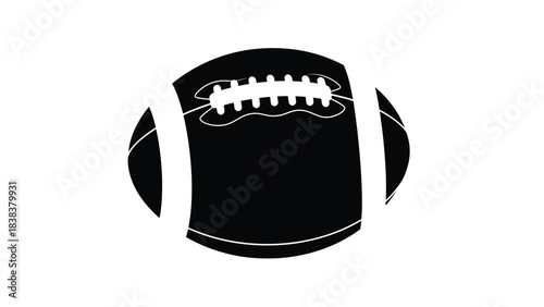 A simple black and white illustration of an american football