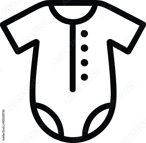 Baby onesie icon, newborn clothing for infants and toddlers