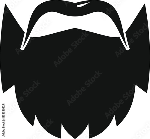 Hipster facial hair silhouette, perfect for barbershop and men's grooming concepts