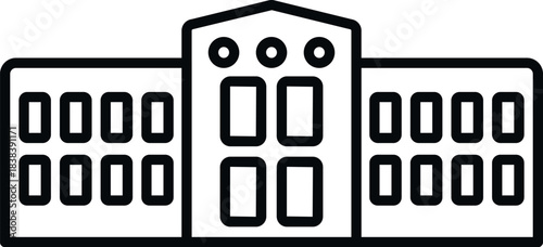 Outline icon representing a university or school building facade