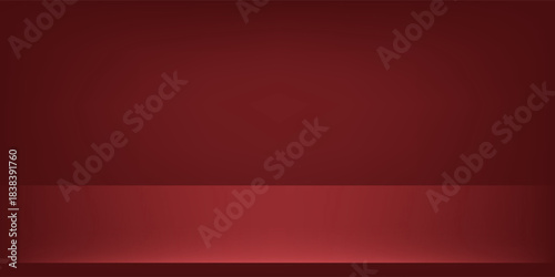 red color studio background. Space for selling products on the website. eps 10