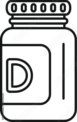 Vitamin d supplement bottle on a clean white background, offering health and nutrition concepts