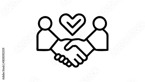 Minimal line icons representing concepts about trust and security