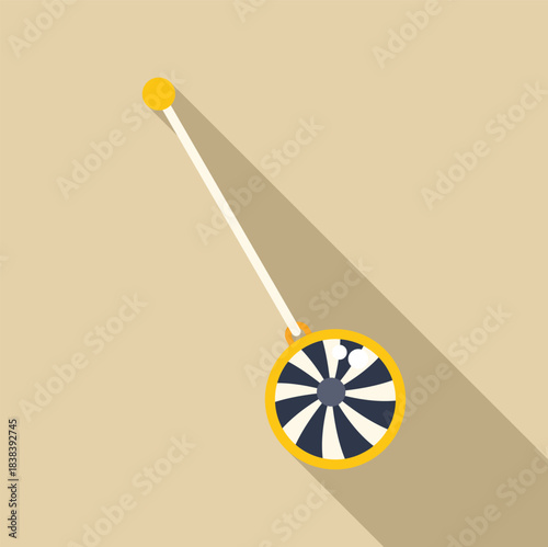 Pendulum with a hypnotizing spiral face swinging, creating a trance illusion