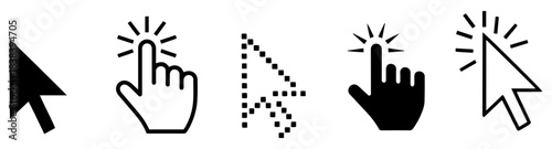 mouse click cursor pointer icon set