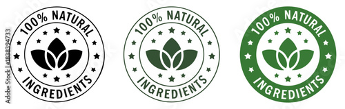 natural organic ingredients label icon design