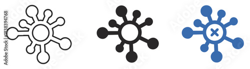 hub and spoke network connection icon