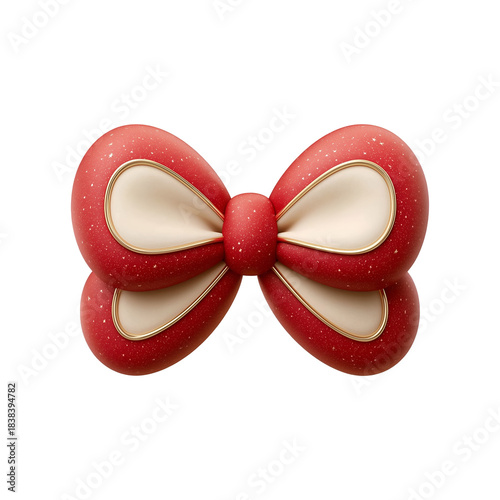 Red 3D Christmas icons. Volume festive style with warm natural vibes.