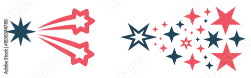 american shooting stars independence day vector