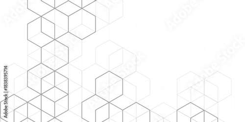 Technological white background. Abstract background of hexagons. Futuristic digital hi-technology banner. Vector illustration.
