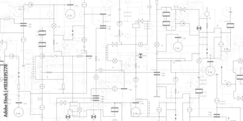 Electrical diagram. Technical drawing. Engineering industry. Vector illustration .