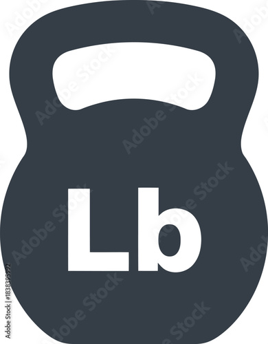 Fitness kettlebell weight icon for gym workout strength training and exercise vector