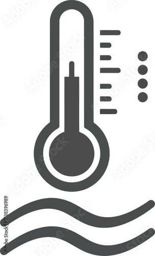 Thermometer measuring hot water temperature fluid level heat indicator abstract icon vector