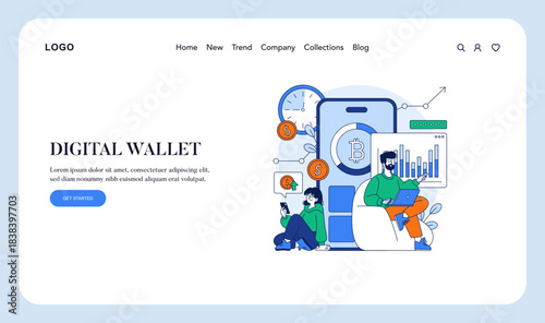 Digital Wallet Vector Illustration of Crypto Exchange