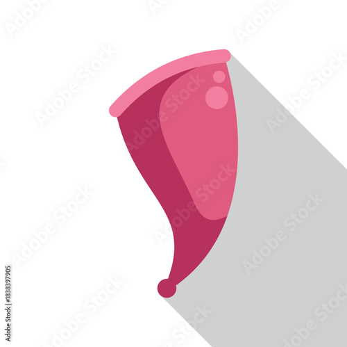 Pink menstrual cup showing a sustainable feminine hygiene product on white background