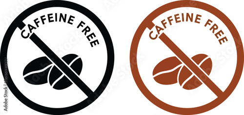 Caffeine free coffee bean symbol no stimulant icon isolated graphics vector
