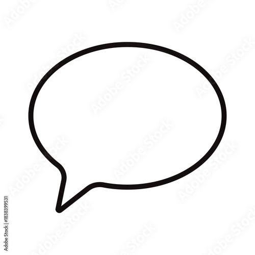 Speech bubble. Line blank chat message notification icon vector popup. Flat outline design element for conversation interfaces, social media, business websites, and mobile applications. EPS 10.