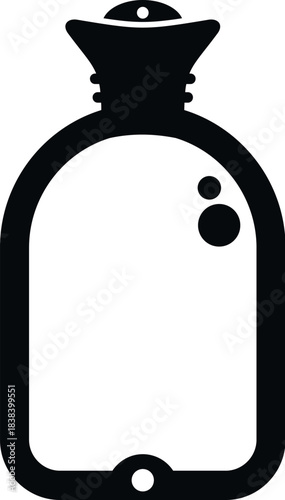 Hot water bottle silhouette providing warmth and comfort during cold weather