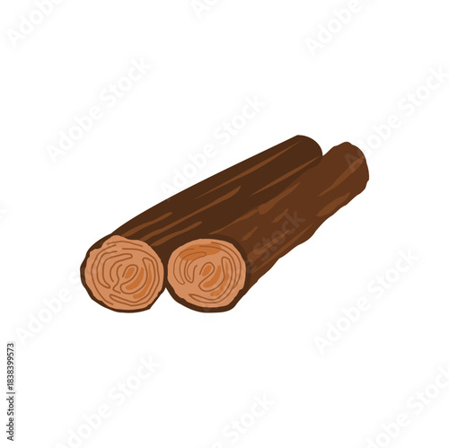 Two Wooden Logs Illustration. Illustration of two wooden logs with visible wood texture. Suitable for forestry, construction, firewood, woodworking, and nature-related designs.