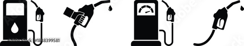 fuel, gas, petrol, pump, station, nozzle, dispenser, car, vehicle, energy, liquid, drop, oil, industry, transportation, service, meter, gauge, hand, holding, filling, black, icon, silhouette
