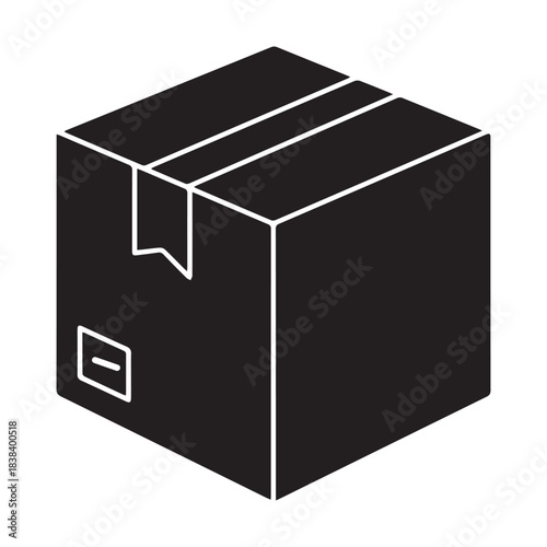 Delivery box icon, shipping package, isolated vector illustration