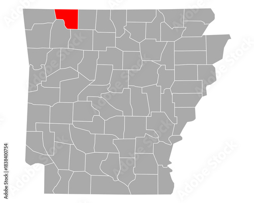 Karte von Carroll in Arkansas