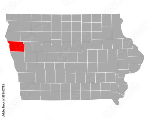 Karte von Woodbury in Iowa