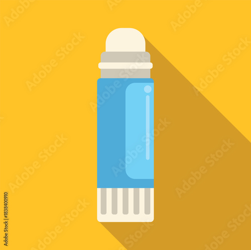 Roll on deodorant container on a yellow background, representing personal care