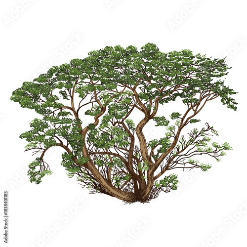 Trees realistic illustration