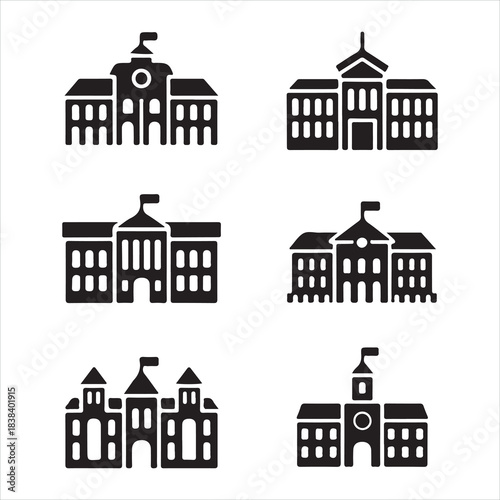 Set of house and building icons vector illustration