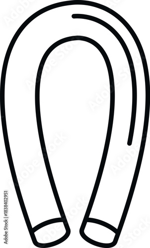 Horseshoe magnet outline demonstrating magnetism, pulling force, and scientific principles