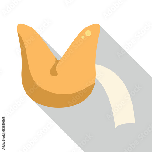 Fortune cookie with a fortune slip coming out, symbolizing luck and destiny