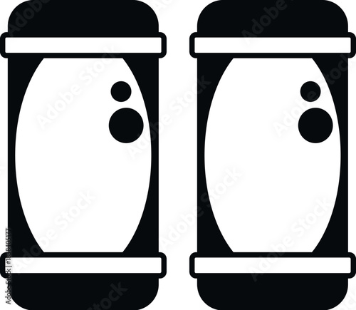 Two futuristic cryogenic stasis chambers or pods for scientific experimentation and space travel