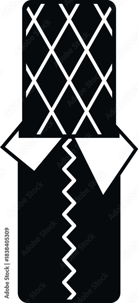 Fototapeta premium Chocolate bar icon with opened wrapper showing the textured candy