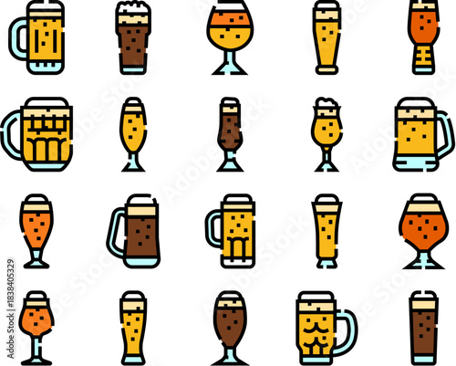 Craft beer varieties featuring different glass types