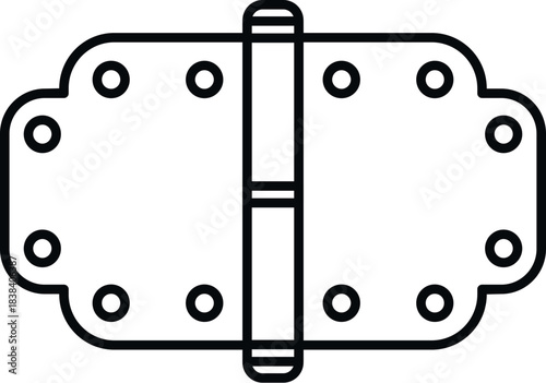 Door hinge connecting elements, representing hardware and opening concepts