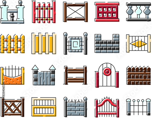 Fences and gates collection representing security and privacy